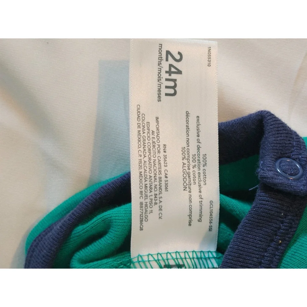 CARTERS - BABY BOY PLANE SNAP-UP ROMPER, GREEN 24 months